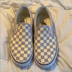 Vans slip on grey checkerboard shoes size 7